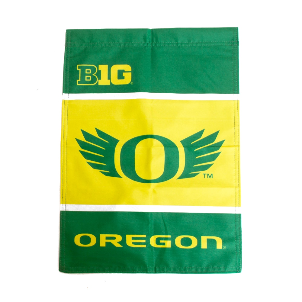 O Wings, Sewing Concepts, Green, Flags, Home & Auto, 13"x18", Sublimated, Garden style, B1G, Big Ten, 863805